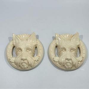 Vintage Pair of Scottie Dog Wall Pockets Vases Japan Terrier Canine Decor 1950s