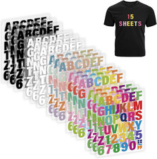 Iron on Letters for Clothing - 15 Sheets, 645 Pieces Multiple Colors PU Heat Tra