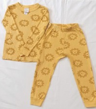 Hanna Andersson Kids 100cm US 4 Organic Cotton Pajama Set Yellow Lions