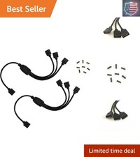 2 pcs Black 4 Pins LED Splitter Cable LED Strip Connector 3 Way Splitter Y Sp...