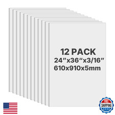 VEVOR Foam Board, 12 Pack 24 x 36 Inch, 3/16 Inch Thickness White Poster Board,