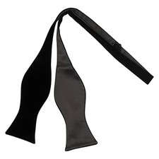 King  Priory Black Velvet Self-Tie Bow Tie