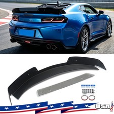 Rear Trunk Spoiler Decklid Gurney Flap Wing For Chevy Camaro 2016-21 Smokeblack Rear Trunk Spoiler Decklid Gurney Flap Wing For Chevy Camaro 2016-21 Smokeblack