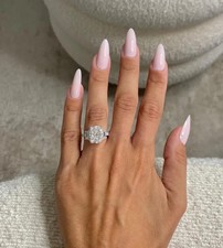 950 Platinum 6.00ct Radiant cut Lab Grown Diamond Hidden Halo Engagement Ring