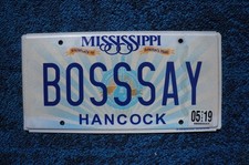 2019 MISSISSIPPI Vanity License Plate - BOSSSAY