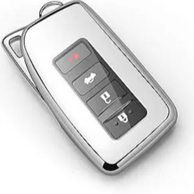 Key Fob Cover Premium Soft TPU Full Protection Key Shell Key Case Silver