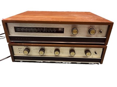 Heathkit AA-22 Amplifier AJ-33A Tuner Transistor Stereo Set 1960s Powers On 