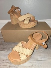 Seychelles Bravo Raffia Sandal - Brown/Natural - Womens 7 - BRAND NEW IN BOX