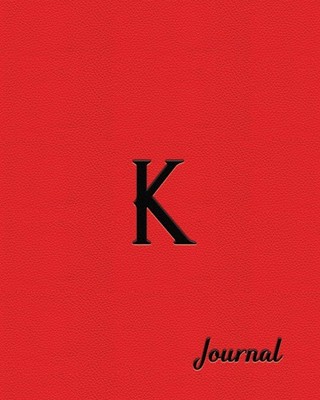 K Journal: Elegant Rotes Schreibjournal in Lederoptik 8x10