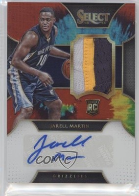 2015-16 Select Rookie Materials Tie-Dye Prizm 11/25 Jarell Martin Auto RC 9fl