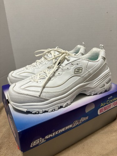 Skechers D'Lites Fresh Start Walking Shoes Women's S.8.5 Wide, White 11931EW/WSL - Picture 2 of 9
