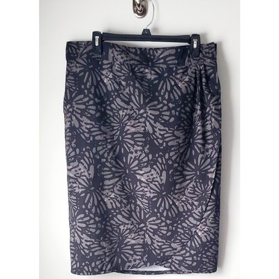 Ripskirt Womens Gray Black Floral Knee Length Skirt Size Large Beach Boho Travel