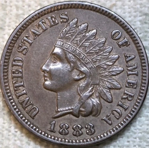 1883 Indian Cent Nice AU/AU+.  True Auction. Breaking Up Sets