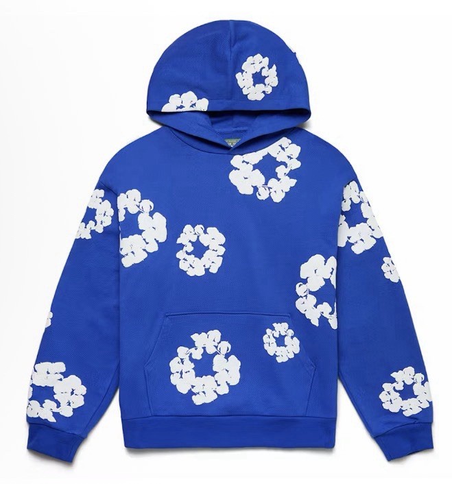 Denim Tears The Cotton Wreath Sweatshirt Blue Hoodie Medium