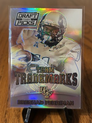 2015 Prizm Collegiate Draft Picks Team Trademarks Breshad Perriman #17 Rookie RC