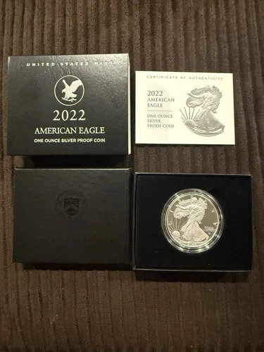 2022-S Proof 1$ American Silver Eagle w/Box OGP COA United States Mint