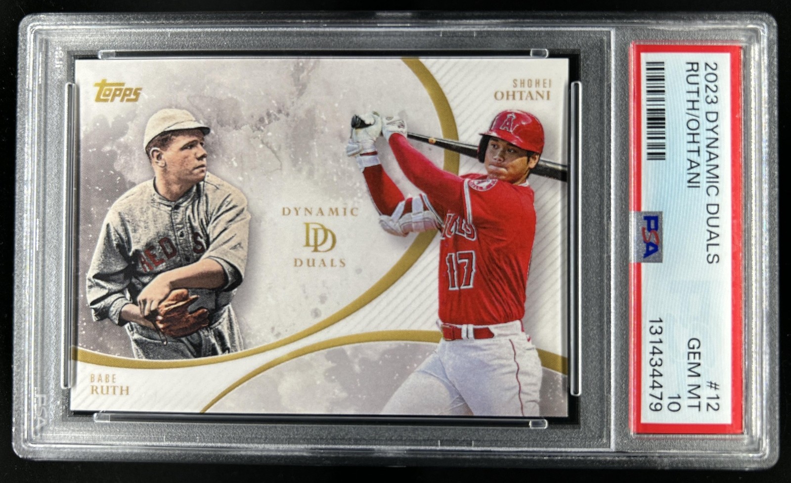 2023 Topps Dynamic Duals Babe Ruth Shohei Ohtani - #12 PSA 10 GEM MINT view 1