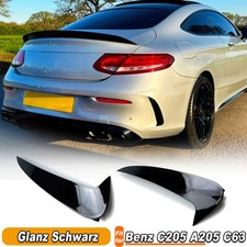 Heck Sto&szlig;stangen Flossen Splitter Flap Schwarz f&uuml;r Mercedes C205 A205 C63 15-19