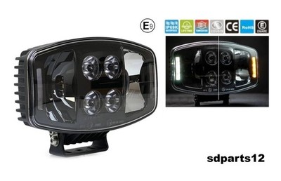LED Fernscheinwerfer 12V-24V 90W + Positionslicht Weiß Orange ECE E9 R112 R7