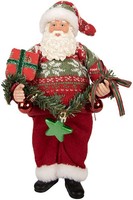 Clayre & Eef 66357 Dekoration Weihnachtsmann 16X11X27 Cm
