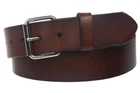 BROWN BELT 1 3/4"  GENUINE COWHIDE  LEATHER PLAIN  WIDE SNAP 0FF BUCKLE USA MADE