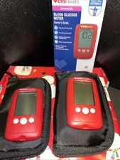 2 CVS Health Advanced Blood Glucose Meters Self-Monitor Glucometer Needs Battery