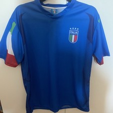 Italia Tradizione Forza Azzurri Short Sleeve Jersey Soccer Italy Men Small FIGC