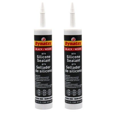 Dynatex Industrial Silicone 10.1oz Caulk Tube - Flexible Watertight (2-Pack
