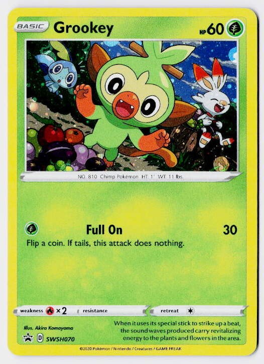 Grookey SWSH070 Holo Promo Sword & Shield Promo Pokemon NM