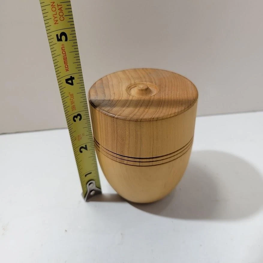 Vintage Dick Carlson Signed Hand Turned Juniper Lidded Wood Trinket Box 2002 #43 - Image 3 of 4