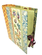 Book Faux Box Storage Container Stone Fruit Cherry Plum Peach Apricot 11.75x10