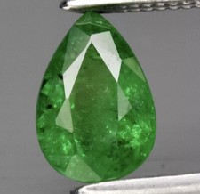 0.77ct 6.7x4.5mm Pear Natural Green Tsavorite Garnet Gemstone, Tanzania