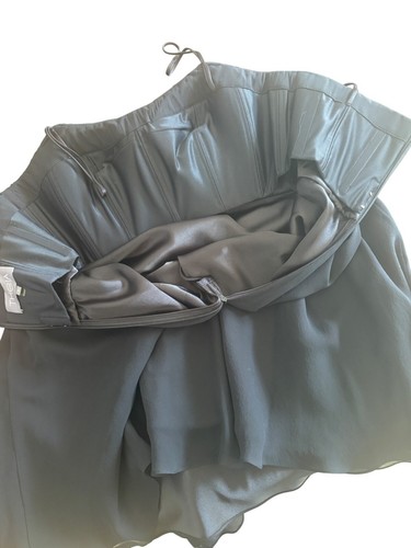 Theia Black Strapless Chiffon Cocktail Dress With Embellished Waist Formal Wear - Picture 3 of 10