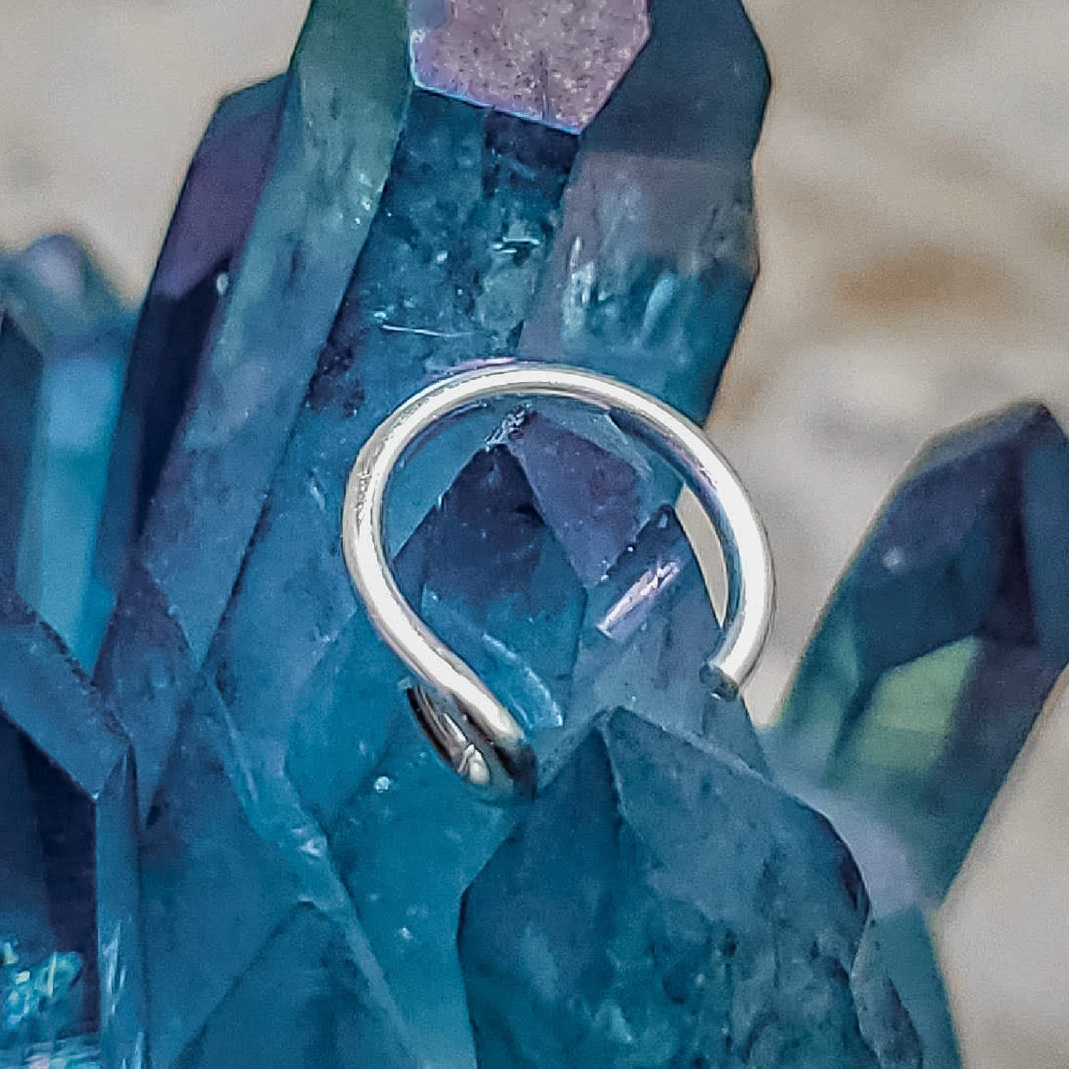 Fake Clip on Nose Ring 20G 925 Sterling Silver Tiny Faux Piercing