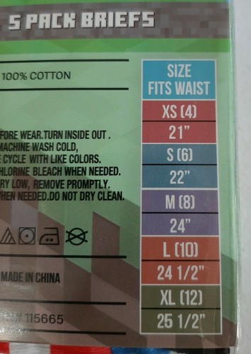 Minecraft Boys 5 Pack Briefs NEW Size 6 - Picture 5 of 5