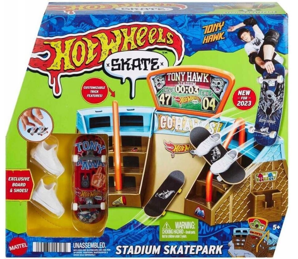 HOT WHEELS SKATEBOARD Skate + shoes STADIUM SKATEPARK SET HGT92 | eBay