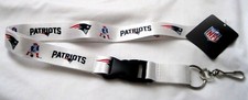 Patriots White Retro Licensed NFL Keychain/ID Holder Detachable Lanyard-New 