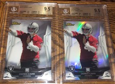 Derek Carr Topps Finest Rookies (2) Refractor and Base Both BGS 9.5 