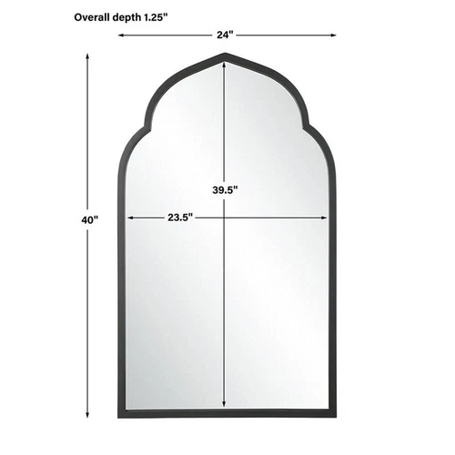 Uttermost Kenitra Transitional Iron and Glass Arch Mirror in Matte Black - Picture 7 of 7
