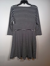 NWT Old Navy Striped Fit & Flare Cotton 3/4 Sleeve Knee Length Dress Size Medium