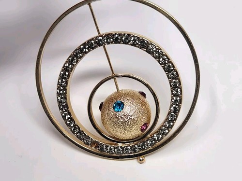 Thalia Sodi NWT Gold Tone Crystal Rhinestone Orbital Rings Dangle Drop Earrings - Picture 12 of 13