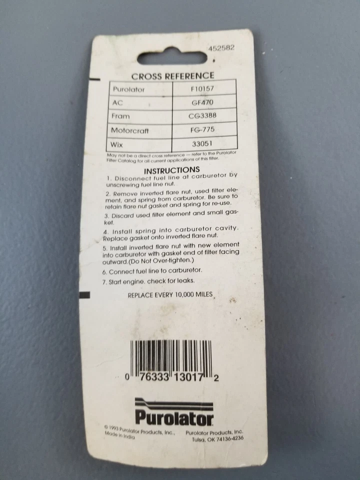 全新 NOS Purolator 燃油过滤器 适合 1976 - 80 Catalina Sunbird Firebird F10157 — 第 3/3 张图片