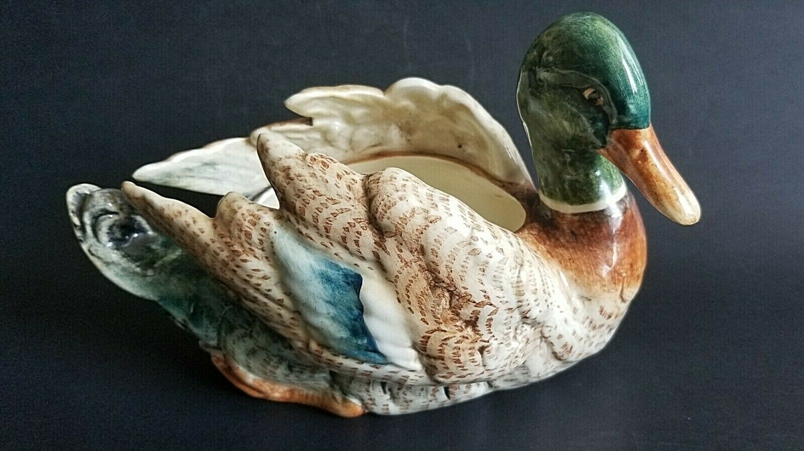 Very rare Royal Dux DUCK. Czechoslovakia, Bohemia. 11" long and 5" high