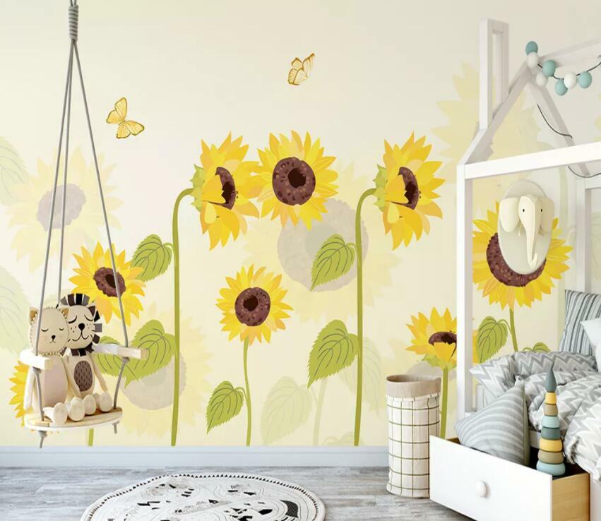 Details zu 3D Sonnenblume M1881 Tapete Wandbild Selbstklebend Abnehmbare Aufkleber Amy Popularität der sofortigen Lieferung