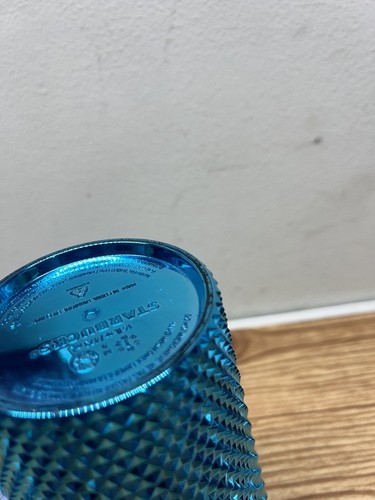 2023 Limited Edition Starbucks Blue Chrome Studded Cup 16oz With Straw Used - Picture 8 of 8