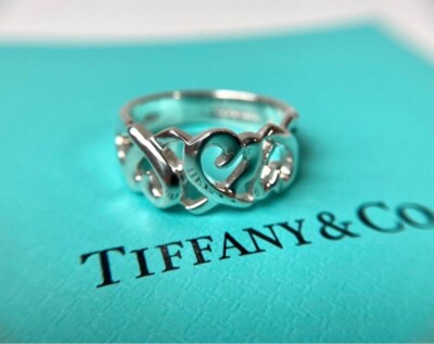 現行品 Tiffany & Co.Open Heart Ring Ag925 Tiffany & Co. open heart silver ring Ag925 Elsa Peretti | eBay