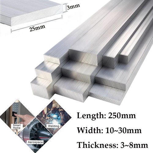 1 Pezzo Lega Alluminio 6061 Barra Piatta Rettangolare Asta Quadrata Piastra Striscia Metallo - Foto 2 di 7