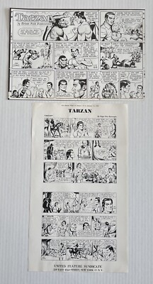 TARZAN Newspaper Comic Strip Proof Full week January 1966 2 sheets John Celardo