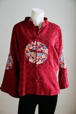 Vintage cotton Embroidered Mandarin Long Sleeve Jacket S
