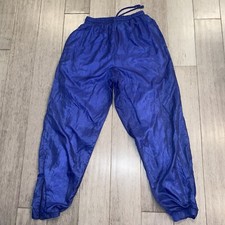 Vtg 80s 90s Track Suit Pants Windbreaker Womens SMALL jogging Bold Spirit Blue